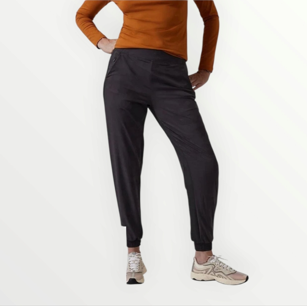 Athleta Brooklyn Camo Jogger Pants 24‎ Black Textured Plus Size Pull-On New